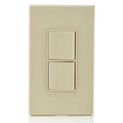 Leviton 15 Amp, 120/277 Volt, Decora Single-Pole, AC Combination Switch, Commercial Grade, Grounding, 5634-I, Ivory