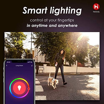 helloify GU10 LED Smart, WiFi Light Bulb Compatible with Alexa Google Home, RGBCW Color Changing, Cool Warm White Light Dimmable, No Hub Required, 40W Equivalent, RGB+2700K-6500K, 2PCS