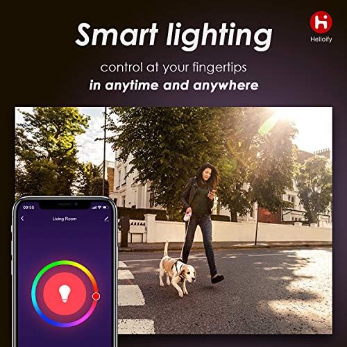 helloify GU10 LED Smart, WiFi Light Bulb Compatible with Alexa Google Home, RGBCW Color Changing, Cool Warm White Light Dimmable, No Hub Required, 40W Equivalent, RGB+2700K-6500K, 2PCS