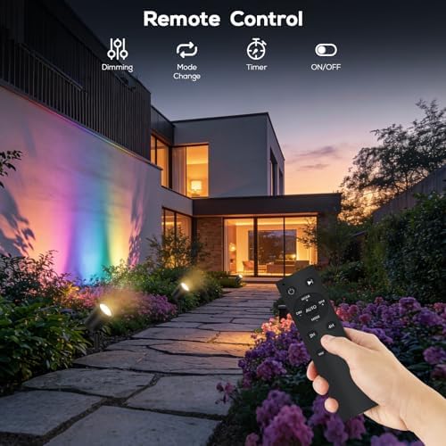 SUNTHIN 4 Pack Smart RGBW Landscape Lights, Color Changing Spot Lights