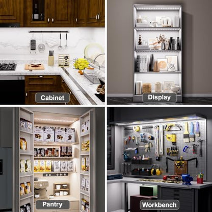 WOBANE LED Under Cabinet Lighting Kit,6.6ft Flexible LED Ribbon Lights Bar