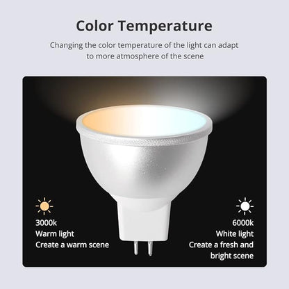 Tuya Zigbee 5W Smart Led Bulb, MR16 12V RGBCW Dimmable Spotlighting Compatible with Alexa Google Home, Tuya Zigbee Hub Required (2)