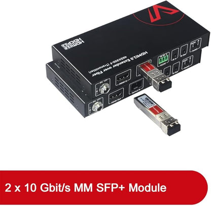 AV Access HDMI Over Fiber Extender 4K@60Hz 4:4:4, 1000ft Long Range Optical Transmission, EMI-Free, IR & RS232, for Commercial AV, Data Centers, Large Installations (4KEX300-F)