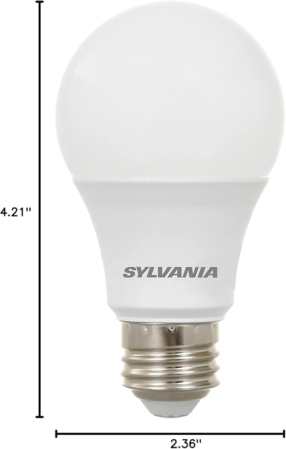 LEDVANCE A19 LED Light Bulb, 9W, 60W Equivalent, Dimmable, 800 Lumens, Frosted, 3000K, White - 1 Pack (40043)