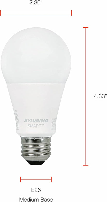 Sylvania Smart Bluetooth A19 Full Color and Tunable White Light Bulb, 60W, Dimmable, for Alexa / Apple HomeKit / Google Assistant - 1 Pack (75627)