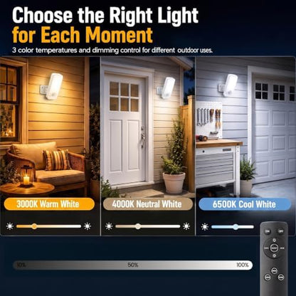 TANBABY Rechargeable Outdoor Porch Light with Motion Sensor, White 1 Pack