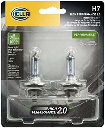 HELLA H7 2.0TB High Performance Bulb, 12V, 55W, 2 Pack