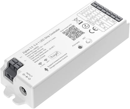 BTF-LIGHTING 5in1 LM052 Tuya Zigbee3.0 LED Controller Support Dimming CCT RGB RGBW RGBCCT PWM LED Strip Compatible with Echo Plus/4th Gen, Tuya Gateway Work with WR01RF WR02RF etc