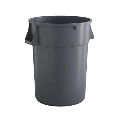 44 Gallon Gray Round Commercial Trash Can, Heavy-Duty Food Grade NSF Certified, Perfect for Restaurant, Office, School, Garage, Backyard, Workshop, Warehouse