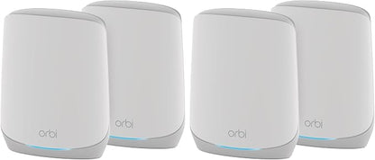NETGEAR Orbi Whole Home Tri-Band WiFi 6 Mesh NetworkSystem (RBK752P)-Router with 1 Satellite Extender,Security Features,Coverage upto 5000 sq. ft.,75 Devices,AX5200 802.11ax (Upto 5.2Gbps) (Pack of 4)