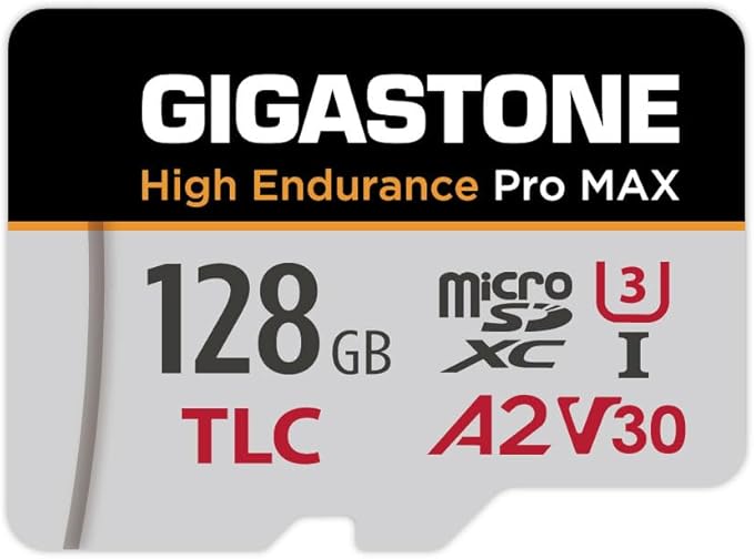 【5 Yrs Free Data Recovery】【Dash Cam】 GIGASTONE 128GB Micro SD Card, TLC High Endurance Pro MAX, Speed Up to 160MB/s, Compatible with REDTIGER Rove VIOFO VANTRUE PRUVEEO, MicroSDXC UHS-I A2 V30 U3