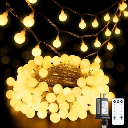 JMEXSUSS 100 LED Globe String Lights Indoor Bedroom, 33ft Classroom Lights
