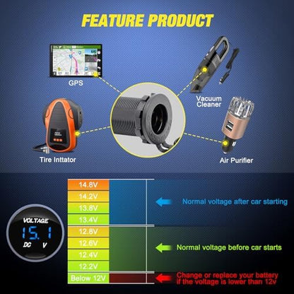 Nilight 5 Gang Multi Function Switch Panel Waterproof Pre-Wired