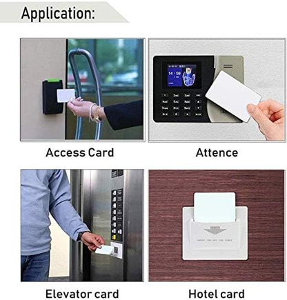 JASAG 100pcs Premium Rewritable UID Smart Card, Mi Fare 1K S50 RFID Cards Keys, 13.56MHz PVC Blank White JASAG-UID5050 JASAG-UID5050