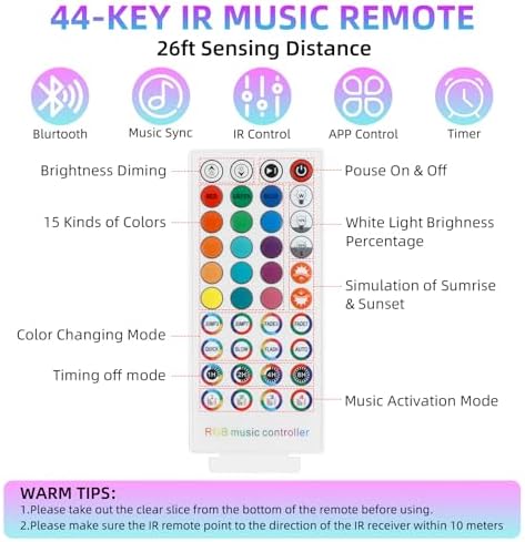 RGB Music LED Strip Lights Remote Controller, Smart Bluetooth LED Control