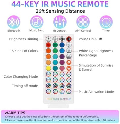 RGB Music LED Strip Lights Remote Controller, Smart Bluetooth LED Control