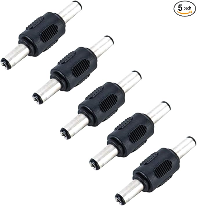 5PCS Lime2018 DC Male to Male Connector 5.5mm x 2.1mm 12V 5A Power Cable Jack Adapter，DC Power Jack Plug Adapter for CCTV Home Security Surveillance