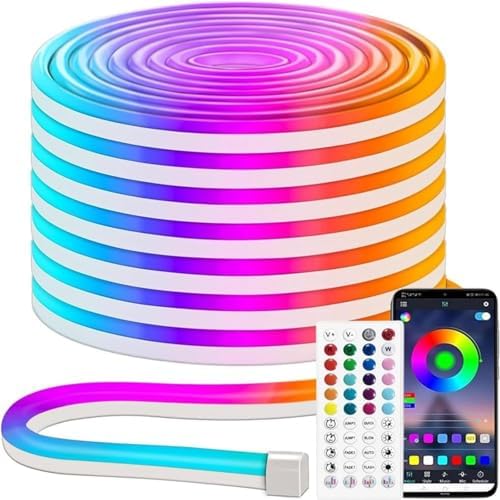 iNextStation RGB Neon LED Strip Lights 16.4FT 12V Flexible LED Rope Lights