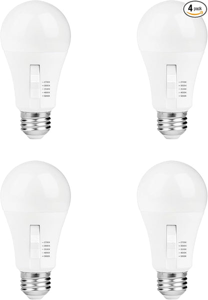 LUNO A19 Dimmable LED Bulb, 15W (100W Equivalent), 1600 Lumens, 2700K (Soft White), Medium Base (E26), UL Listed (4-Pack)