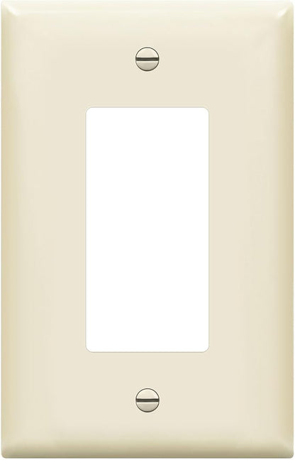 ENERLITES Decorator Light Switch or Receptacle Outlet Wall Plate, Gloss Finish, Midway Size 1-Gang 4.88" x 3.11", Unbreakable Polycarbonate Thermoplastic, UL Listed, 8831M-LA, Light Almond