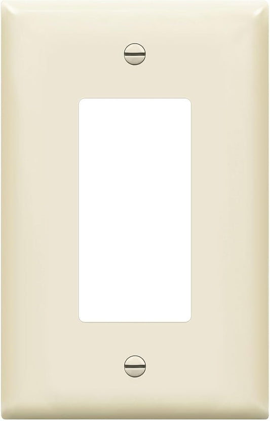 ENERLITES Decorator Light Switch or Receptacle Outlet Wall Plate, Gloss Finish, Midway Size 1-Gang 4.88" x 3.11", Unbreakable Polycarbonate Thermoplastic, UL Listed, 8831M-LA, Light Almond