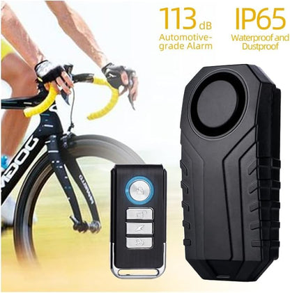 AIJING 113db Bike Alarm with Remote, Loud Anti Theft Alarm for Bicycle Golf Car, IP65 Waterproof Vibration Sensor Alarm System, Wireless Siren for E-Bike, Motorcycle,Trailer,Mailbox, Scooter (B1)