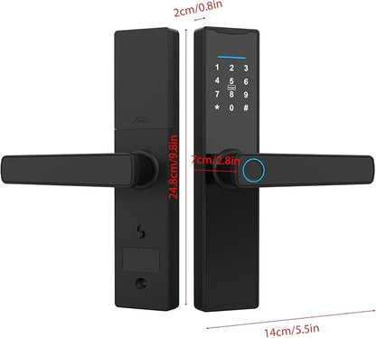 Tuya Smart Lock - Fingerprint & Keypad Door Lock with Handle - Electronic Deadbolt - Compatible with Tuya APP