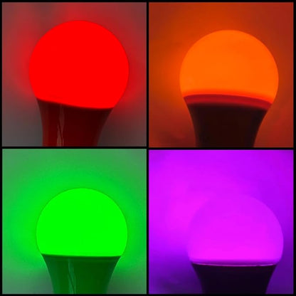 haraqi 6 Pack 9W (60W Equivalent) 120V E26 Base A19 LED Colored Light Bulb, Orange LED Lights for Party Christmas Decor and Halloween Lighting