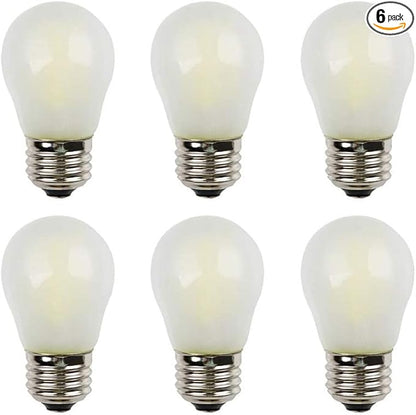 Dimmable A15 (G45) Mini Globe Bulb, 6000K Bright Cold White, 4W 400Lm Filament LED Tungsten Bulb, Frosted Glass Cover, E26 Base, 40W Incandescent Equivalent, 6 Pack
