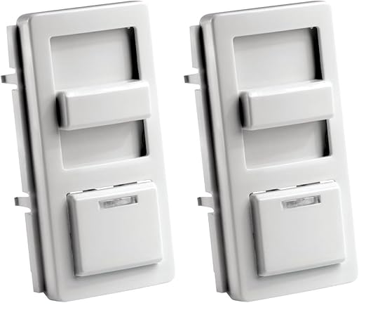 Leviton IllumaTech Dimmer Switch Color Change Faceplate with Locator Light, IPKIT-W, White, 1 Count (Pack of 2)