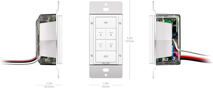 Insteon Smart On/Off 6-Button Keypad, KeypadLinc In-Wall Controller, 2487S (White) - Insteon Hub required for voice control with Alexa & Google Assistant