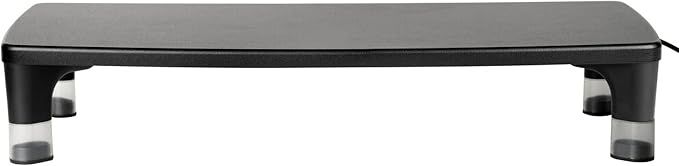 3M Monitor Computer Stand, 21.6 in x 9.4 in, 4 Port USB Hub | Height Adjustable Monitor Riser For Desk, Office, Home With Underneath Storage Space, No Skid