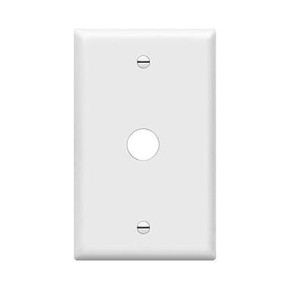 ENERLITES 1 Gang 0.406 Inch Hole Telephone/Cable Wall Cover, Fade Resistant Unbreakable Polycarbonate with Smooth Surface, 8661-W White