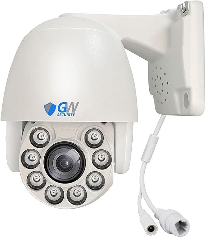 GW Security 8MP Pan Tilt Zoom 2-Way Audio IP PoE 5X Optical Zoom 4K 3840 x 2160p Starlight Outdoor Indoor Waterproof Security High Speed Dome PTZ Camera with 260ft IR Night Vision (GW801PTZ)