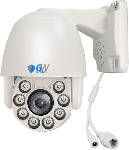 GW Security 8MP Pan Tilt Zoom 2-Way Audio IP PoE 5X Optical Zoom 4K 3840 x 2160p Starlight Outdoor Indoor Waterproof Security High Speed Dome PTZ Camera with 260ft IR Night Vision (GW801PTZ)