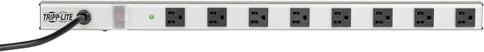 Tripp Lite 8 Outlet Power Strip with Surge Suppression, 6ft. Cord, Metal, 24 in. Length, Life Limited Manufacturer's Warranty (SS240806)