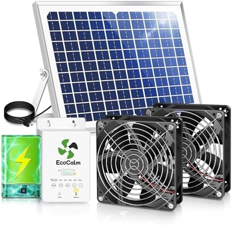 Solar Exhaust Fan for Chiken Coop with Smart Thermostat and Battery