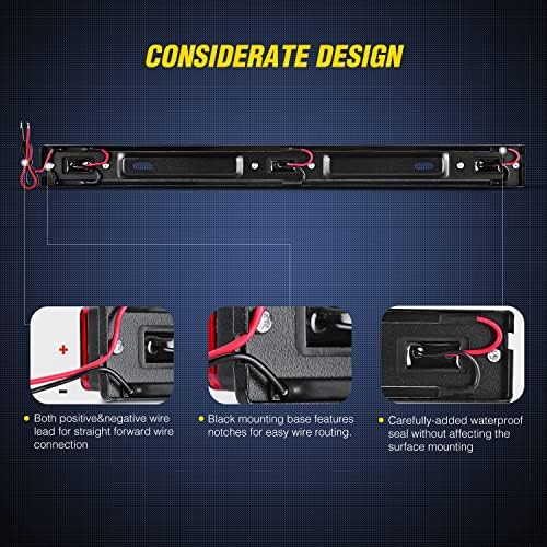 Nilight 14.2" 9 LED Trailer Light Bar, Red Clearance Marker Light