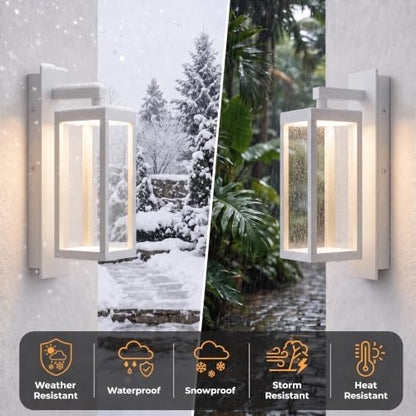 Dusk to Dawn Outdoor Wall Light, 15 Inch Waterproof LED Exterior Wall Sconce, Wall Mount Porch Lighting Fixture for Front Door, Garage, Patio, Yard & Entryway
