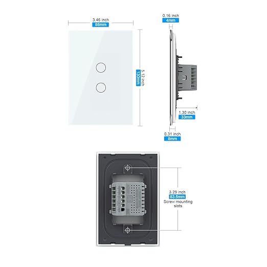LIVOLO WiFi Touch Wall Switch for Smart Home, Compatible with Alexa & Google Home, Neutral Wire Required, 2 Gang, Tempered Glass Panel, White (120V)