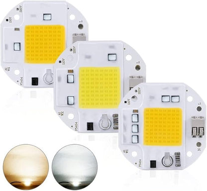 3-Pack, LED COB Chip Floodlight 100W/70W/50W AC110V Welding Lamp Smart IC No Need Driver Spotlight Household Bulbs(Warm White,70W)