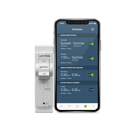 Leviton 2nd Gen Smart Circuit Breaker with Remote Control, Standard, 1-Pole 15 Amp, 120-Volt, 10kA Interrupt Rating, LB115-ST
