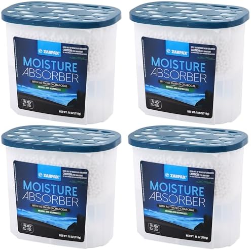 ZARPAX Moisture Absorber Activated Charcoal 18 oz Large - Set of 4