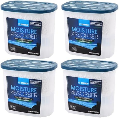 ZARPAX Moisture Absorber Activated Charcoal 18 oz Large - Set of 4