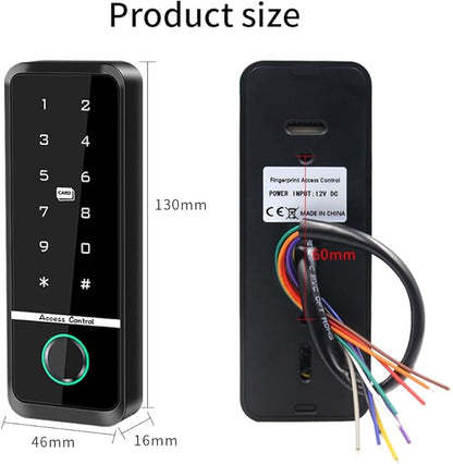 WiFi Access Control Keyboard Fingerprint Door Lock 125Khz EM+13.56Mhz MF RFID Card Reader Controler Keypad Intercom System,Smart Lock Electronic System Tuya App Control Waterproof IP67