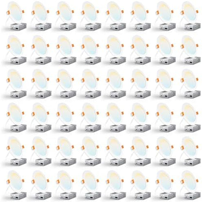 CHARKEE 48 Pack 6 Inch Ultra-Thin 5CCT LED Recessed Ceiling Light,Canless