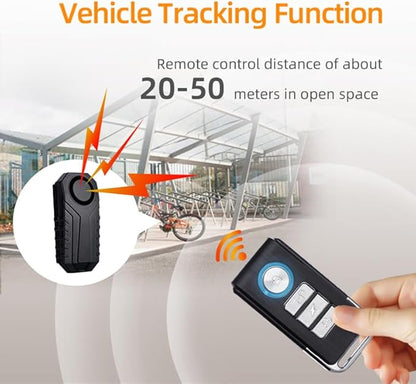 AIJING 113db Bike Alarm with Remote, Loud Anti Theft Alarm for Bicycle Golf Car, IP65 Waterproof Vibration Sensor Alarm System, Wireless Siren for E-Bike, Motorcycle,Trailer,Mailbox, Scooter (B1)