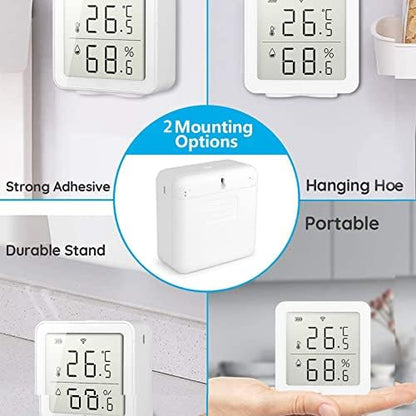 Tuya Wireless Temperature Sensor for Home Automation and Smart Scenes, Compatible with Alexa