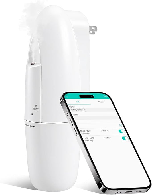Plug-in Waterless Essential Oil Diffuser, 400-800 Sq.Ft Smart Nebulizing Scent Air Machine with App Control (Bluetooth), 100ml Capacity, Leak-Proof, for Home, Hotel, Office, Spa