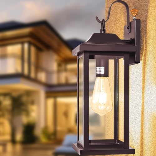 Dusk to Dawn Porch Light Outdoor Bronze 17 Inch